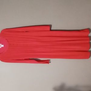 Fads Red "Velvety" Maxi Dress w Back Tie XL *FLAW Missing Button